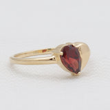 Gold Vermeil Garnet Heart Rings