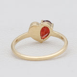 Gold Vermeil Garnet Heart Rings