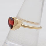 Gold Vermeil Garnet Heart Rings