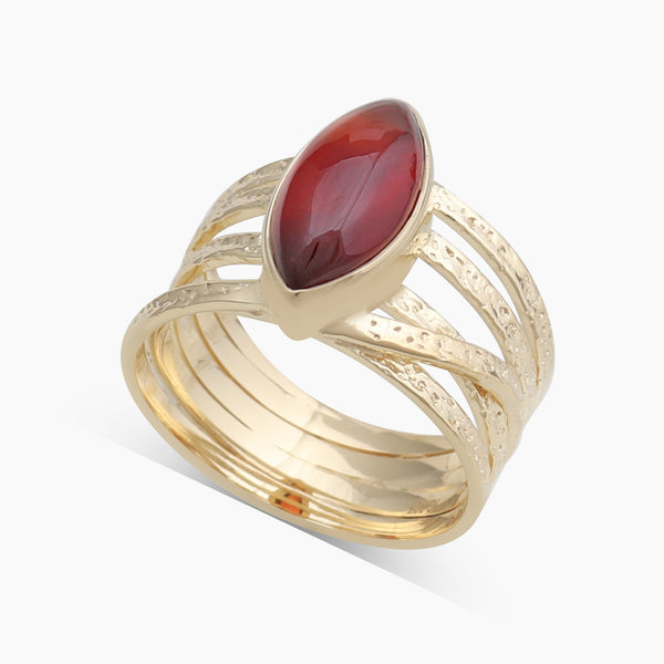 Gold Vermeil Hessonite Rings