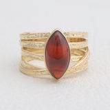 Gold Vermeil Hessonite Rings