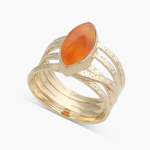 Gold Vermeil Hessonite Rings