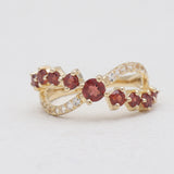 Gold Vermeil Red Garnet Rings