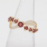 Gold Vermeil Red Garnet Rings