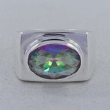 925 Sterling Silver Citrine Men's Ring