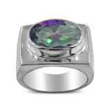 925 Sterling Silver Citrine Men's Ring