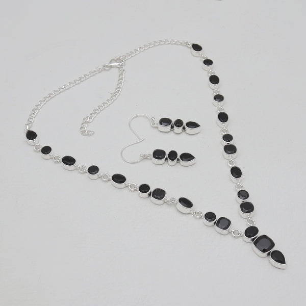 Black onxy Silver Necklace Jewelry Sets