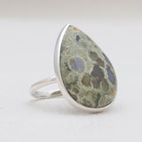 Natural Rainforest Jasper Silver Rings