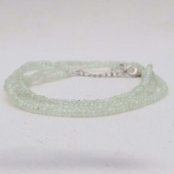 Prehnite Silver Beads Necklaces