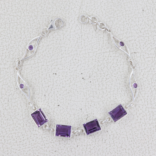 925 Sterling Silver Amethyst Bracelets