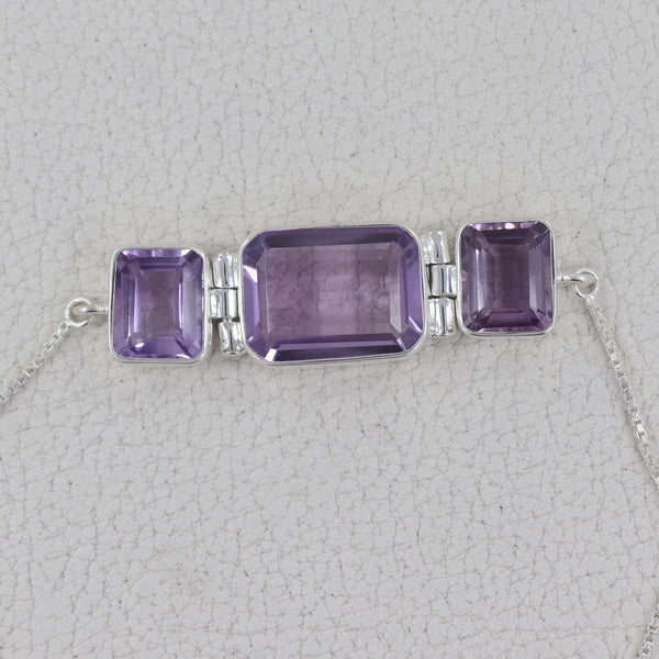 925 Sterling Silver Amethyst Bracelet