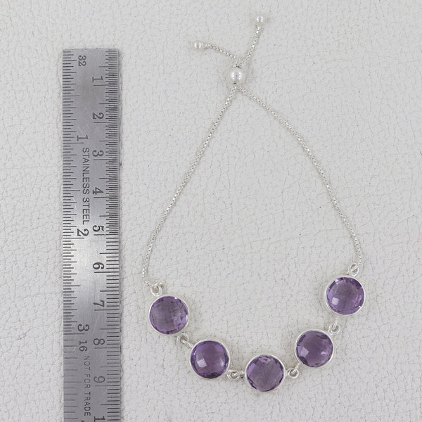 925 Sterling Silver Amethyst Bracelet