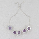 925 Sterling Silver Amethyst Bracelet