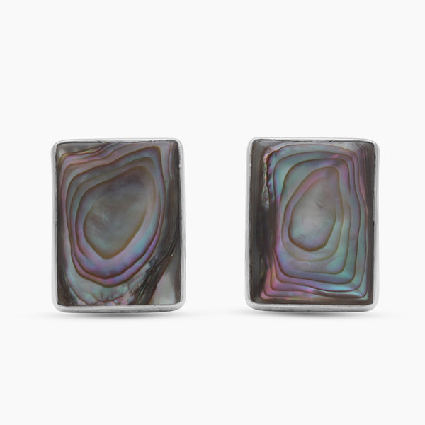 925 Sterling Silver Abalone Shell Cufflinks