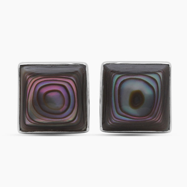 Abalone Shell Silver Cufflinks