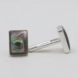 925 Sterling Silver Abalone Shell Cufflinks
