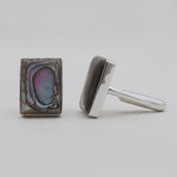 925 Sterling Silver Abalone Shell Cufflinks
