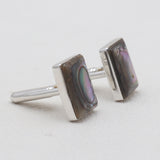 925 Sterling Silver Abalone Shell Cufflinks