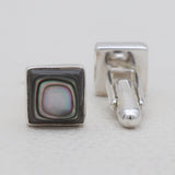 Abalone Shell Silver Cufflinks