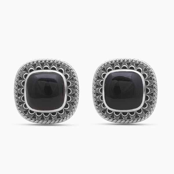 925 Sterling Silver Black Onyx Cufflinks