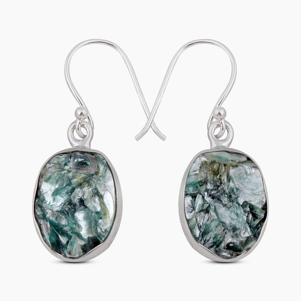 Green Kyanite Silver Earrings