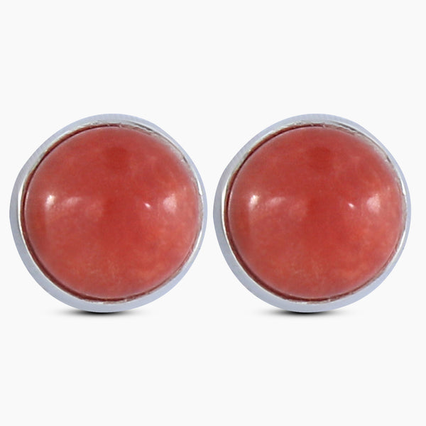 Natural Hessonite Silver Studs Earrings