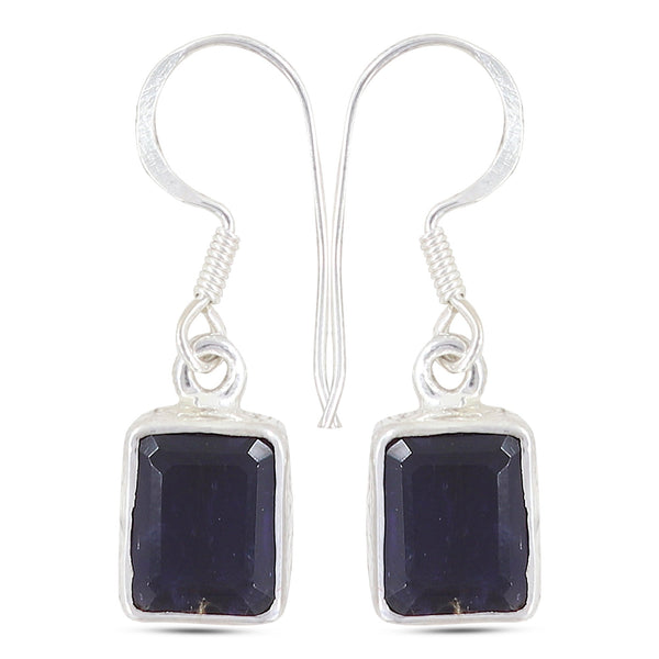Natural Iolite Silver Earring