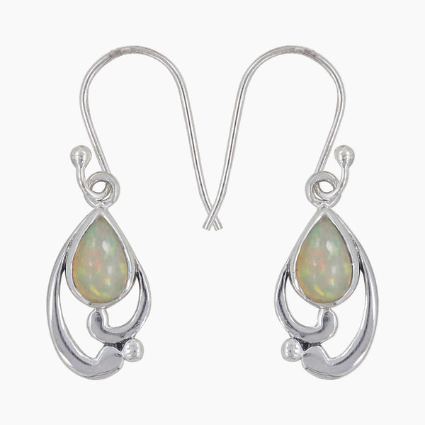 Ethiopian Opal Silver Earrings