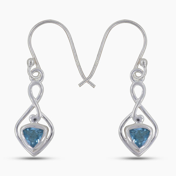 Blue Topaz Silver Earrings