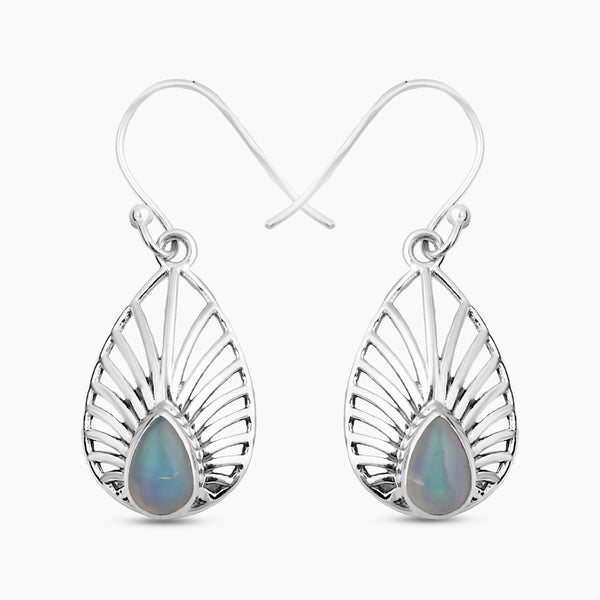 Natural Ethiopian Opal Silver Earrings