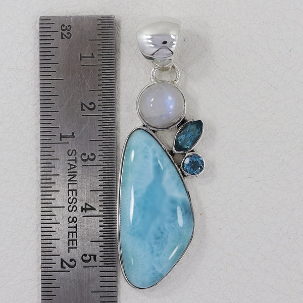 Larimar Silver Pendants