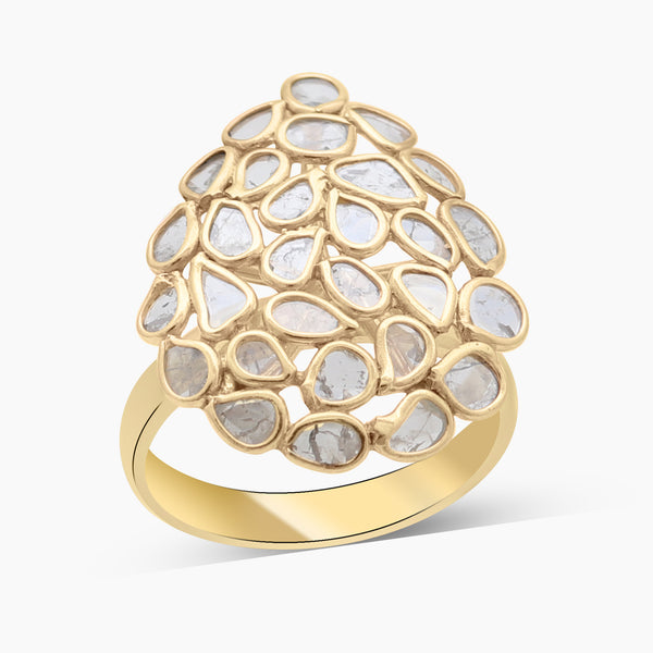 Gold Vermeil Uncut Diamond Rings