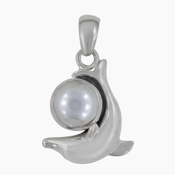 925 Sterling Silver Pearl Dolphin Pendants