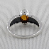 925 Sterling Silver Amber Rings