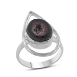 Coconut Geode Silver Rings