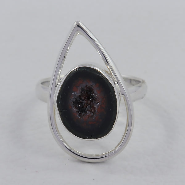 Coconut Geode Silver Rings