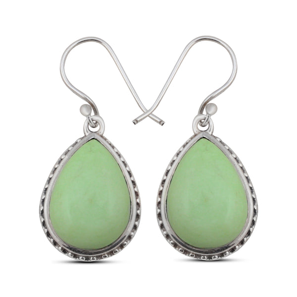 Lemon Chrysoprase Gemstone 925 Solid Silver Pendant Set
