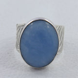925 Sterling Silver Blue Opal Ring