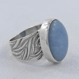 925 Sterling Silver Blue Opal Ring