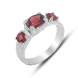 925 Sterling Silver Garnet Ring