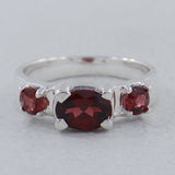 925 Sterling Silver Garnet Ring
