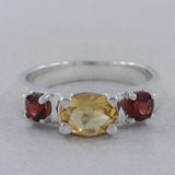 925 Sterling Silver Garnet Ring