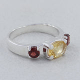 925 Sterling Silver Garnet Ring
