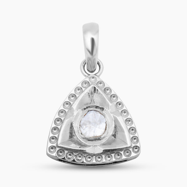 Raw Uncut Diamond Silver Pendants