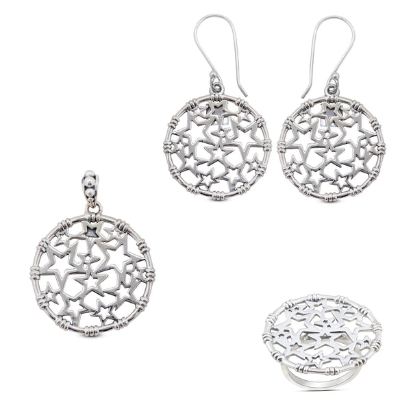 925 Sterling Silver Handmade Pendant Set Jewelry