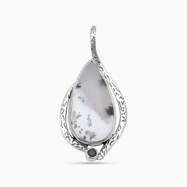 Dendritic Opal Silver Pendants