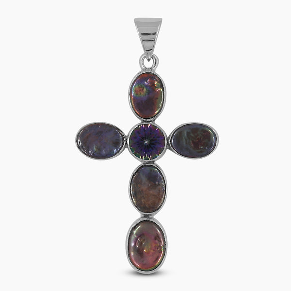 Natural Dark Gray Water Pearl Silver Pendants