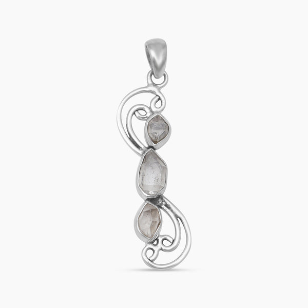 925 Sterling Silver Herkimer Quartz Pendants