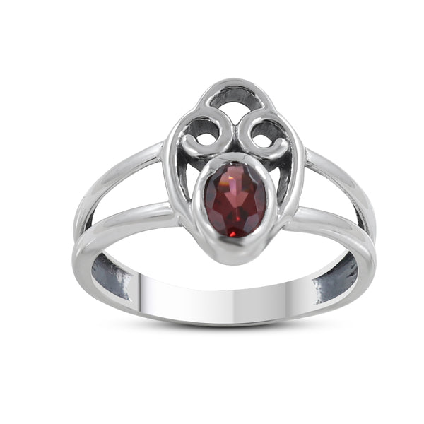 925 Sterling Silver Garnet Ring