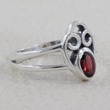 925 Sterling Silver Garnet Ring